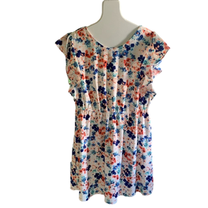 Merona Floral Short Cap Ruffle Sleeve Dress